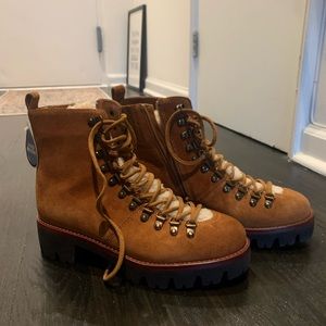 Jeffrey Campbell suede Sherpa boots